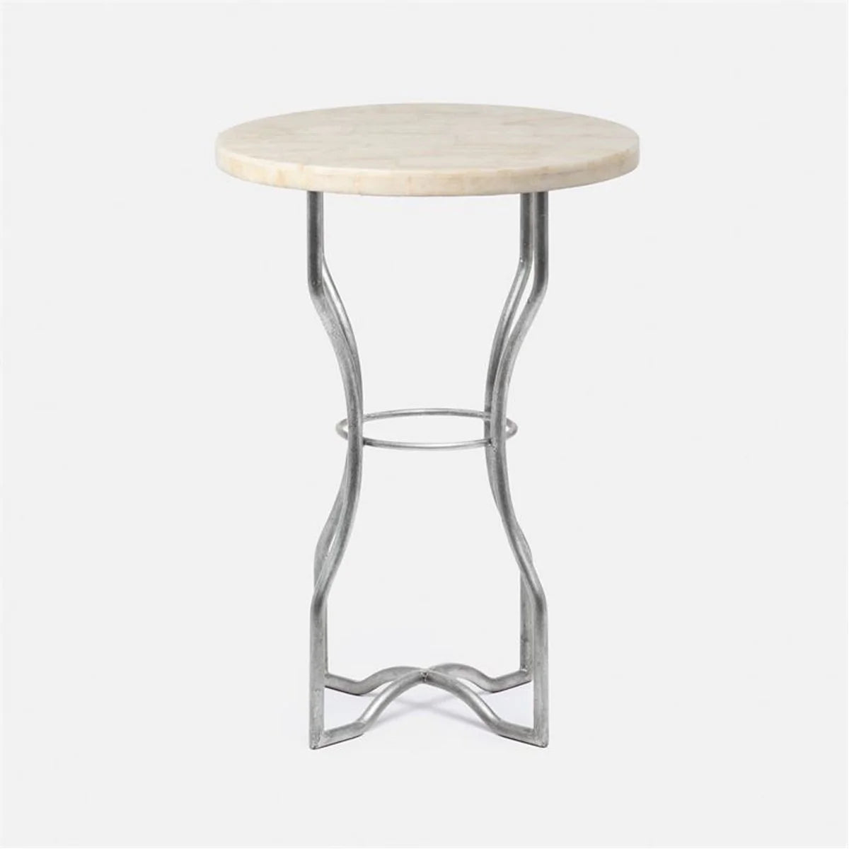 Made Goods Osten Classic Metal Side Table in Stone