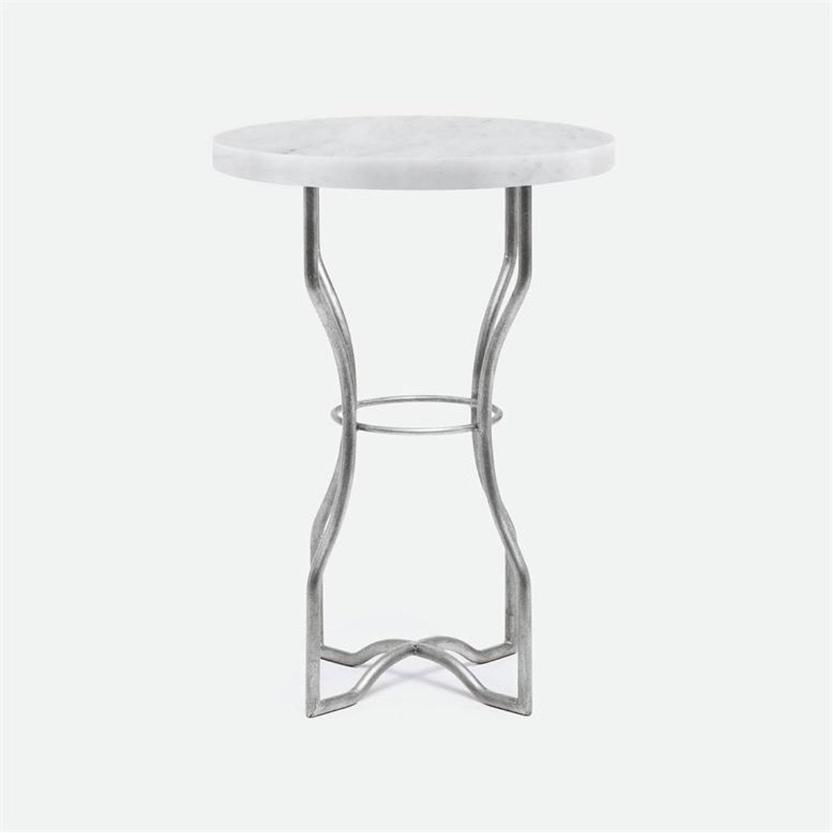 Made Goods Osten Classic Metal Side Table in Marble