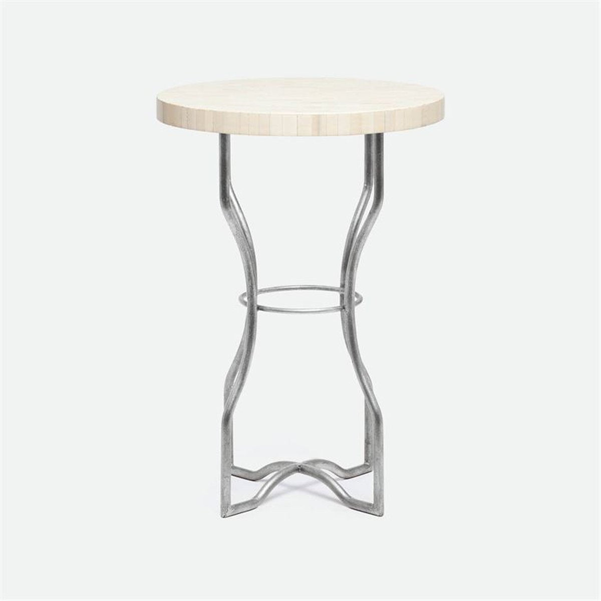 Made Goods Osten Classic Metal Side Table in Natural Bone