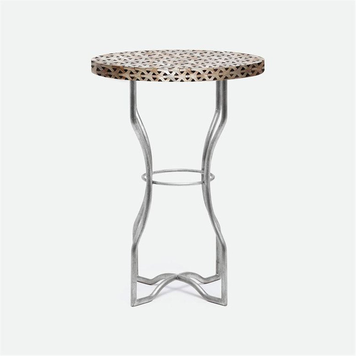 Made Goods Osten Classic Metal Side Table in Shell