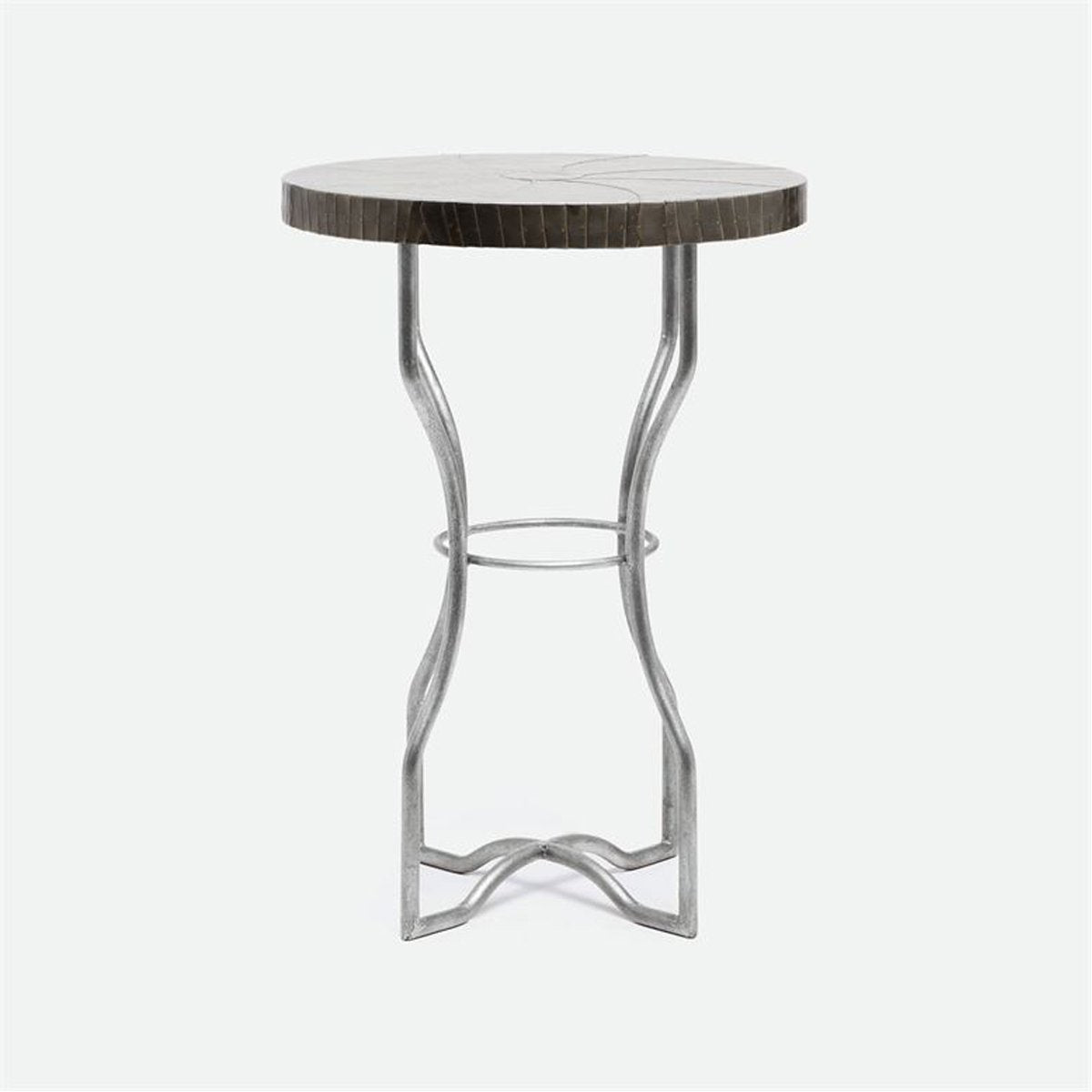 Made Goods Osten Classic Zinc Metal Side Table in Zinc Metal