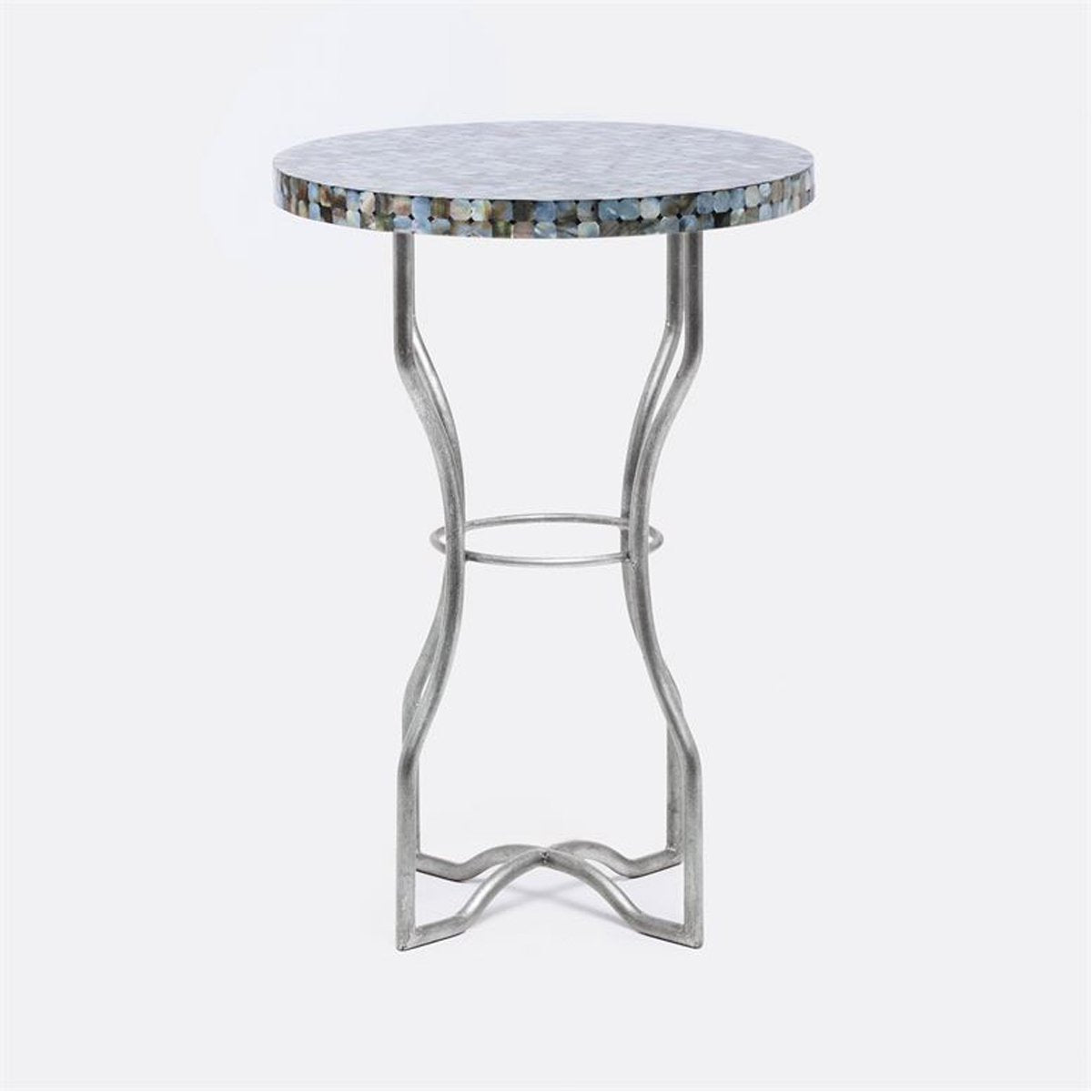 Made Goods Osten Classic Metal Side Table in Resin and Shell