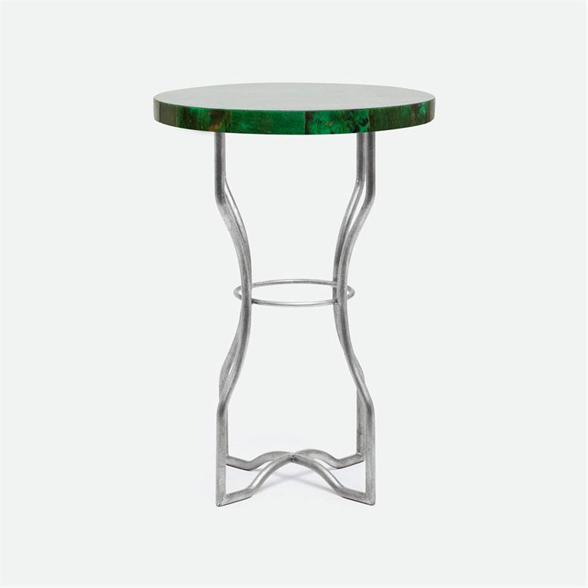 Made Goods Osten Classic Metal Side Table in Shell