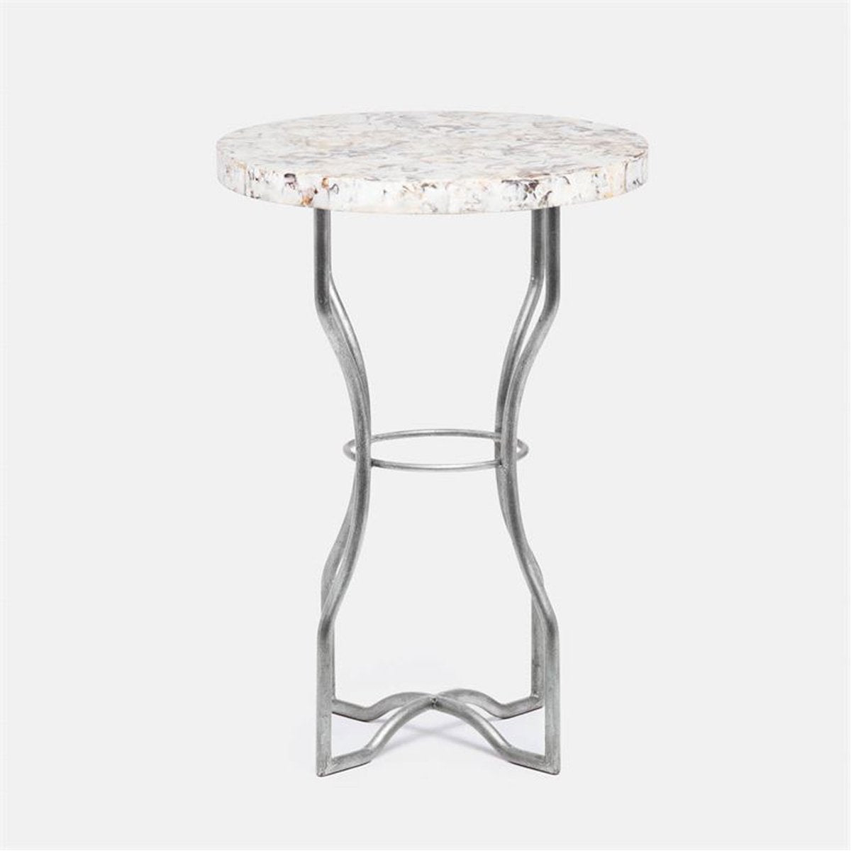 Made Goods Osten Classic Metal Side Table in Shell