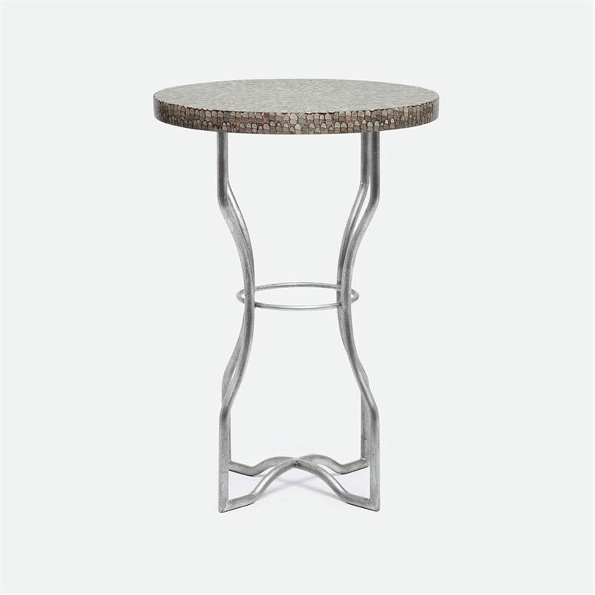 Made Goods Osten Classic Metal Side Table in Shell