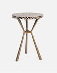 Made Goods Paislee Iron Tripod Side Table in Pen Shell/Resin