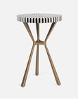 Made Goods Paislee Iron Tripod Side Table in Striped Marble