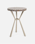 Made Goods Paislee Iron Tripod Side Table in Pen Shell/Resin