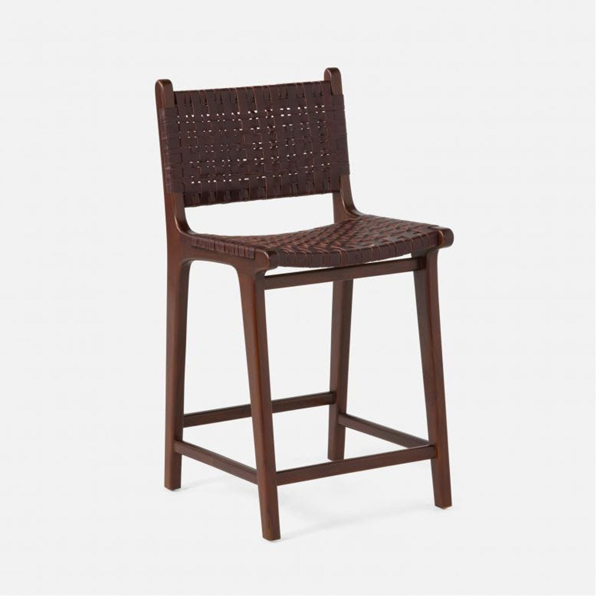 Made Goods Percy Full-Grain Leather Counter Stool with Back