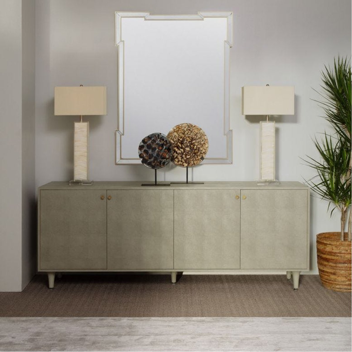 Made Goods Ramon 4-Door Buffet in Faux Shagreen