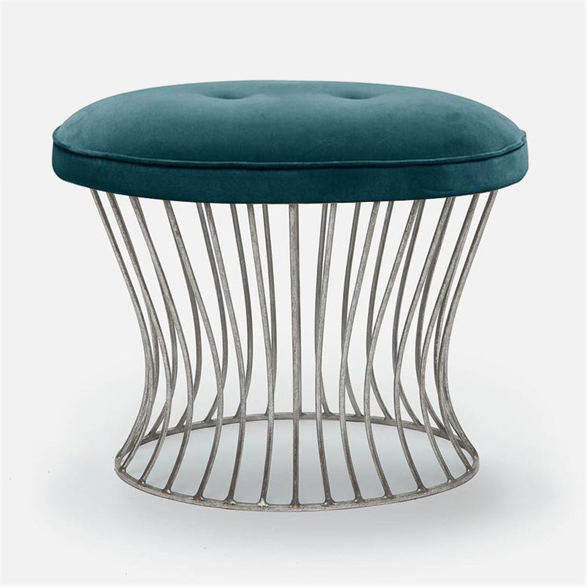 Made Goods Roderic Oval Stool in Alsek Fabric