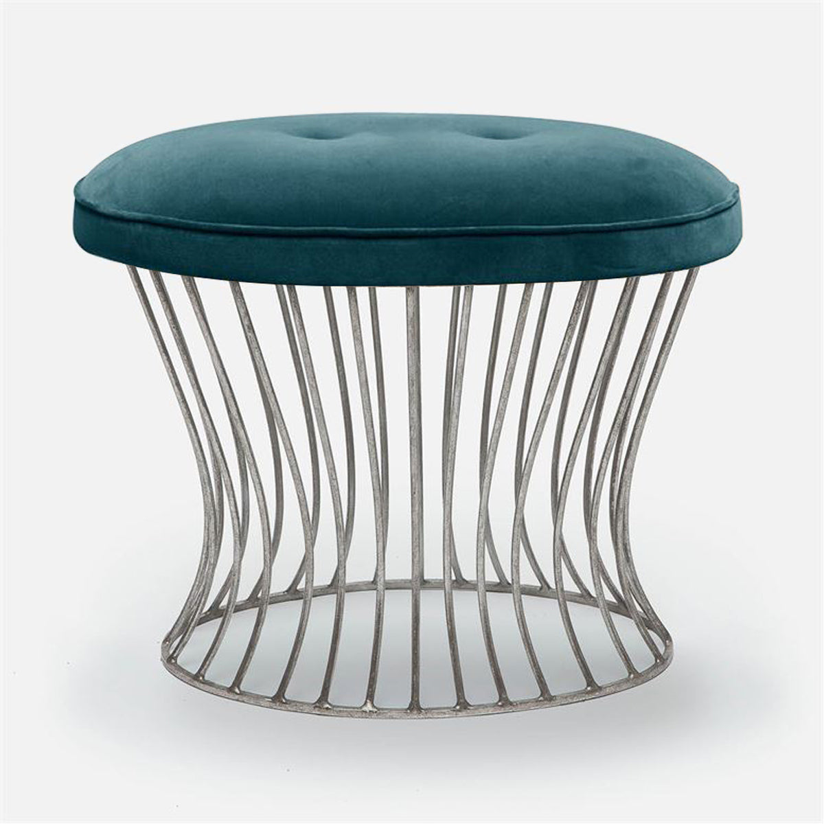 Made Goods Roderic Oval Stool in Liard Cotton Velvet