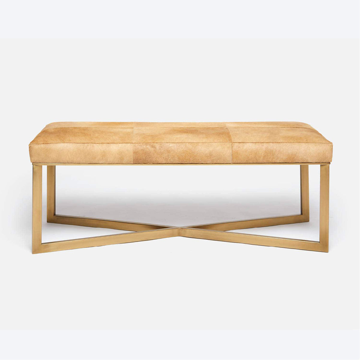 Made Goods Roger Cowhide Double Bench in Humboldt Cotton Jute