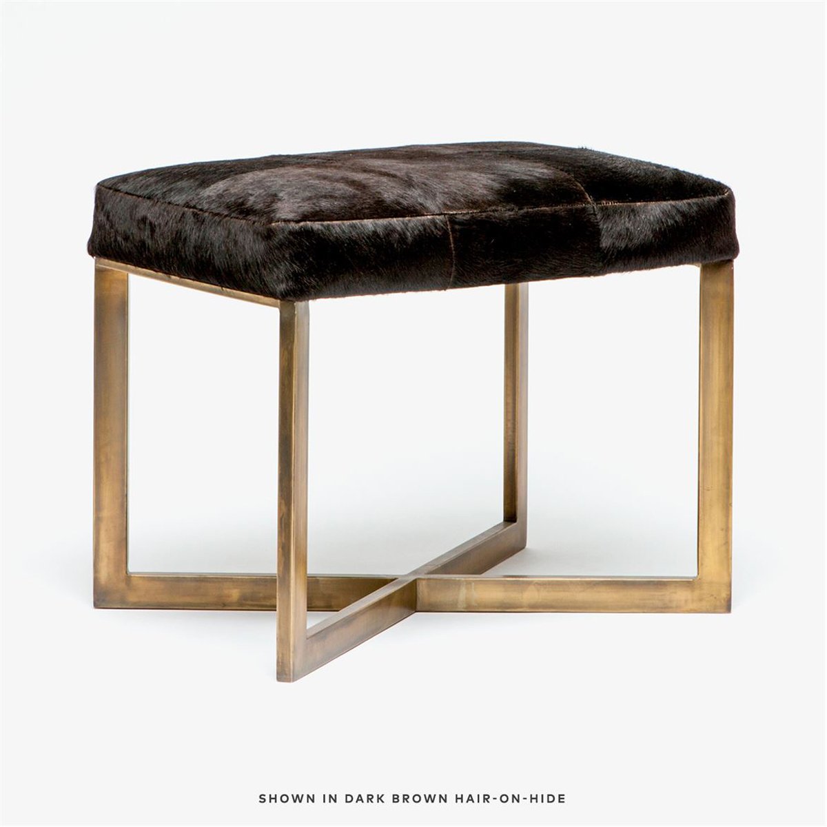 Made Goods Roger Cowhide Single Bench in Pagua Fabric