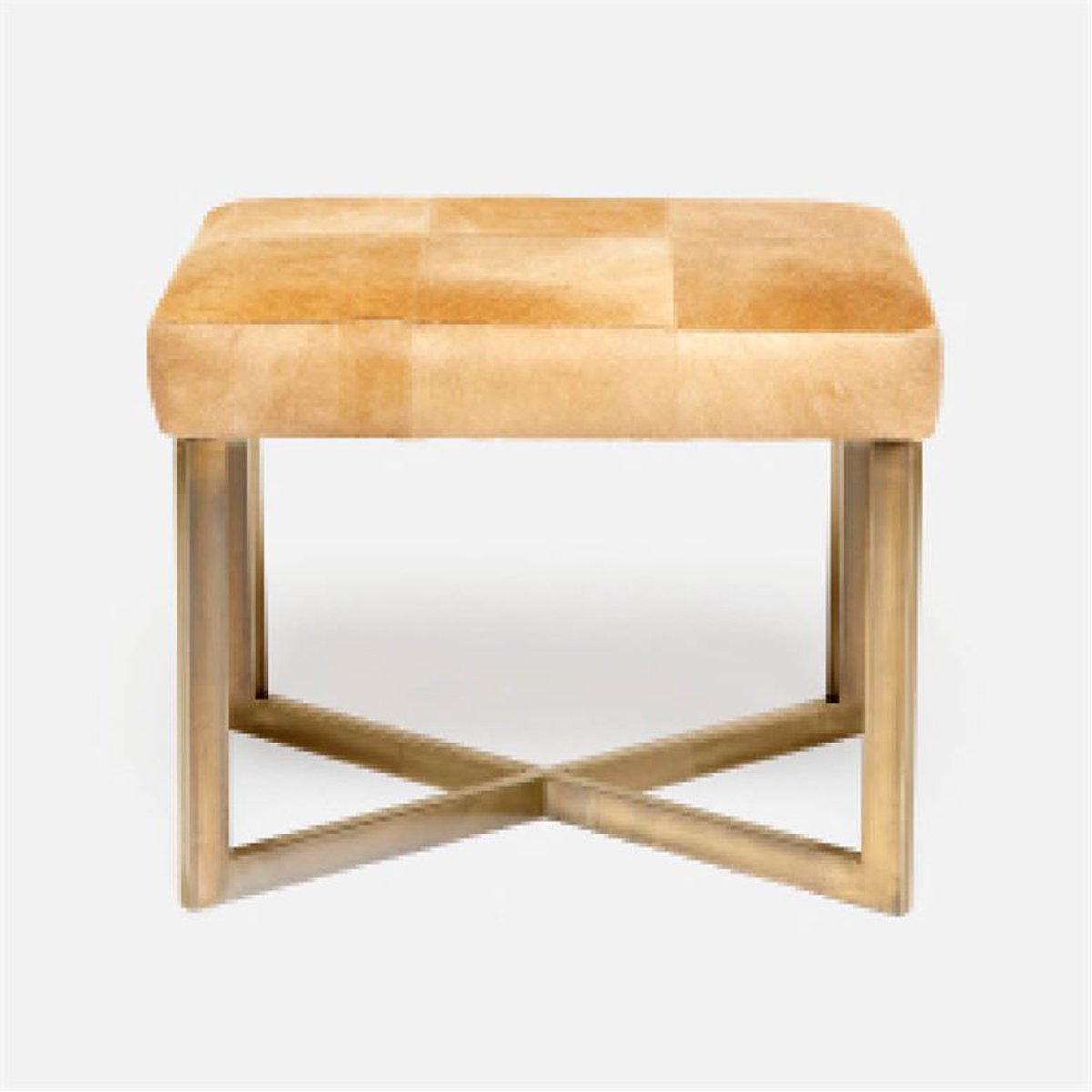 Made Goods Roger Cowhide Single Bench in Aras Mohair