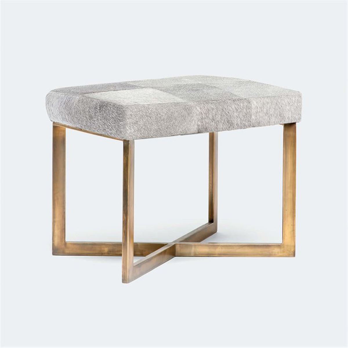 Made Goods Roger Cowhide Single Bench in Mondego Cotton Jute