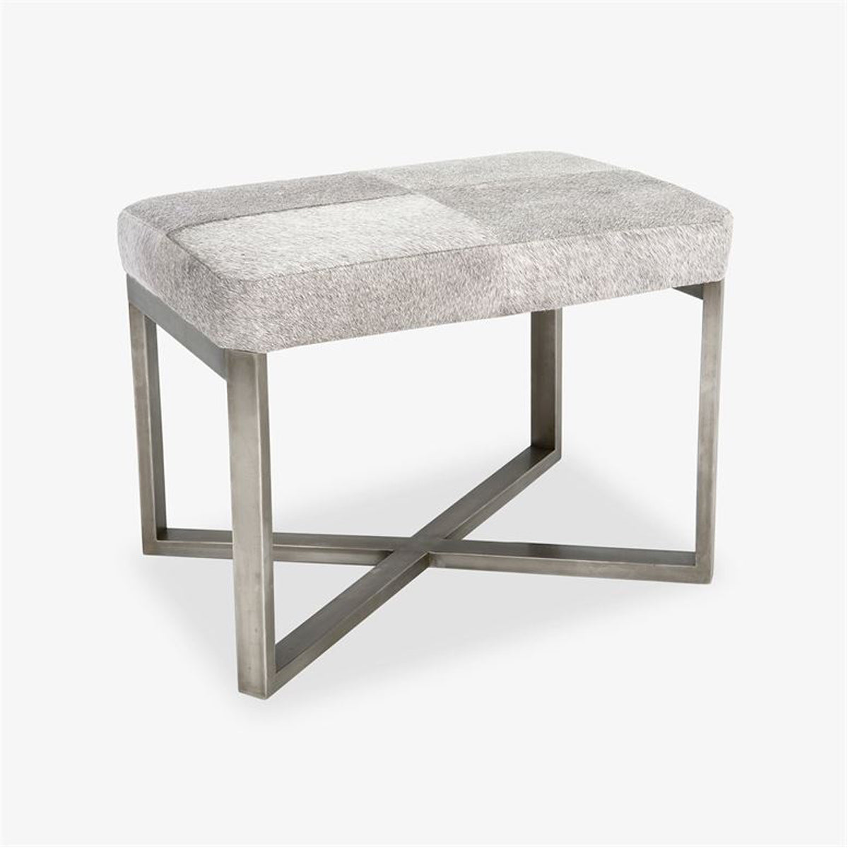 Made Goods Roger Cowhide Single Bench in Mondego Cotton Jute