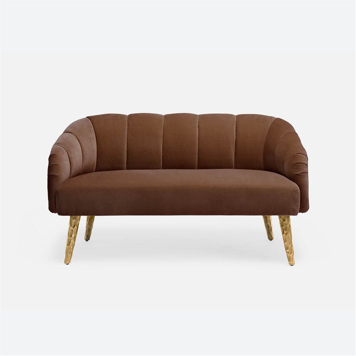 Made Goods Rooney Upholstered Shell 54-Inch Sofette in Colorado Leather