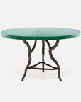 Made Goods Royce Abstract Branch Round Dining Table in Emerald Shell Top