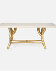 Made Goods Royce Rectangular Dining Table in Faux Horn Top