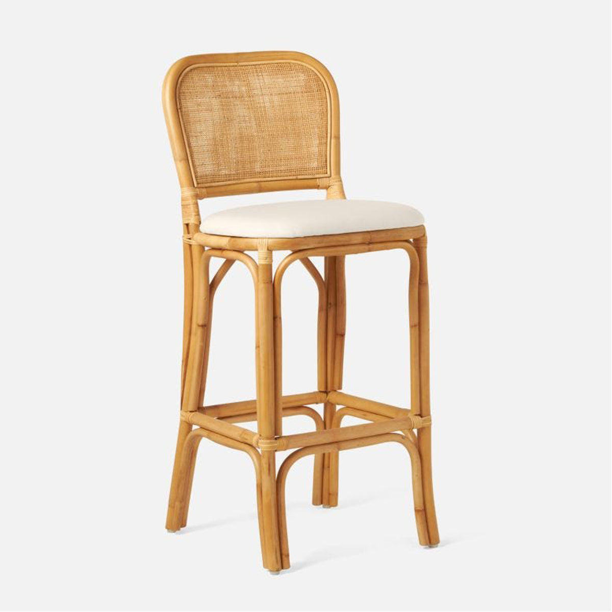 Made Goods Tatum Upholstered Bar Stool in Ettrick Cotton Jute