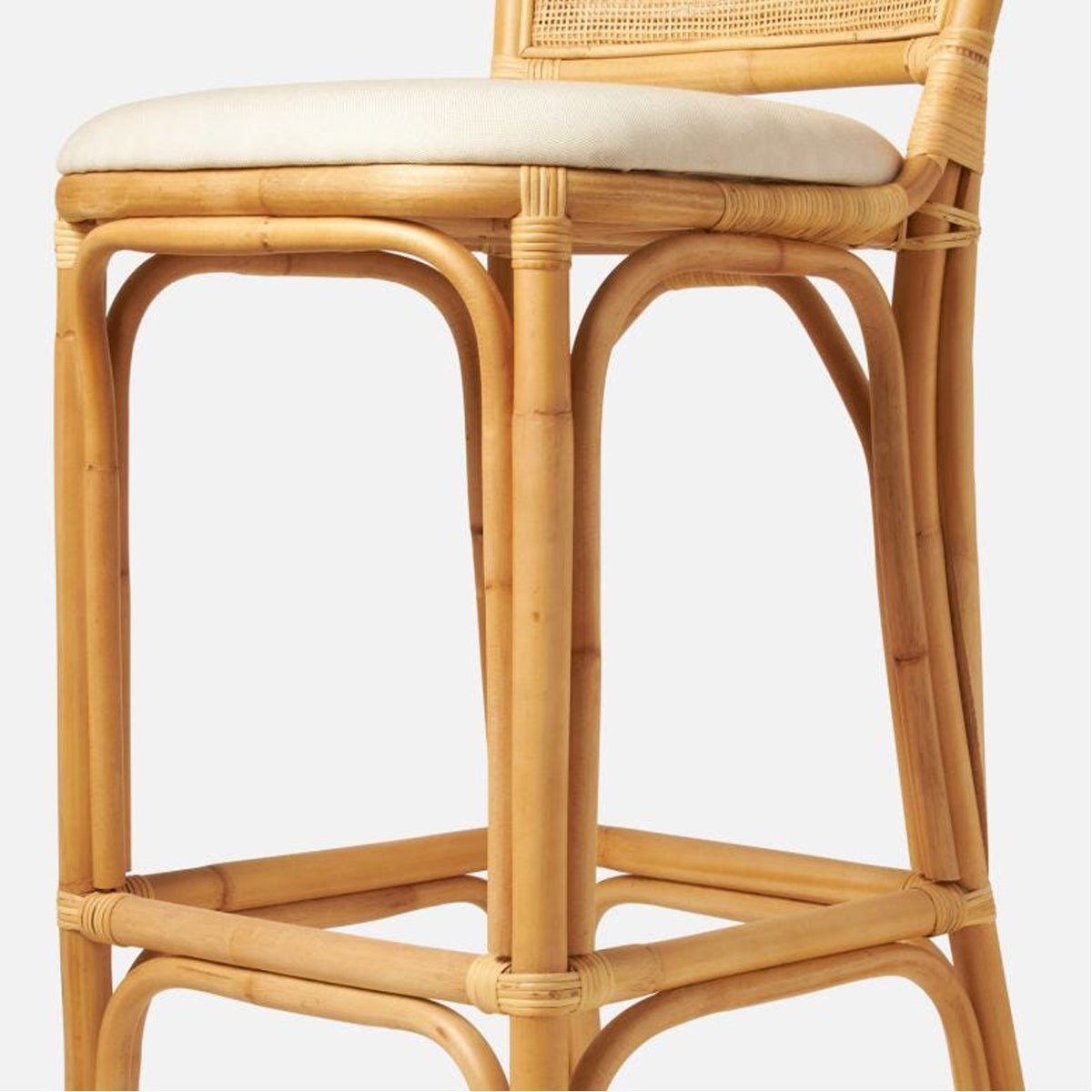 Made Goods Tatum Upholstered Bar Stool in Ettrick Cotton Jute