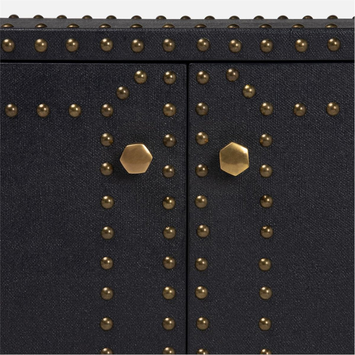 Made Goods Turner 80-Inch Faux Belgian Linen Studded Buffet