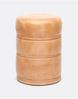 Made Goods Vaughn Round Ribbed Leather Stool