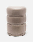 Made Goods Vaughn Round Ribbed Leather Stool