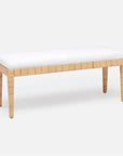 Made Goods Wren Upholstered Rattan Double Bench in Alsek Fabric