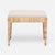 Made Goods Wren Upholstered Rattan Single Bench in Arno Fabric