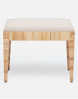 Made Goods Wren Upholstered Rattan Single Bench in Arno Fabric