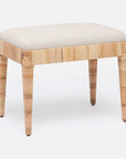 Made Goods Wren Upholstered Rattan Single Bench in Alsek Fabric