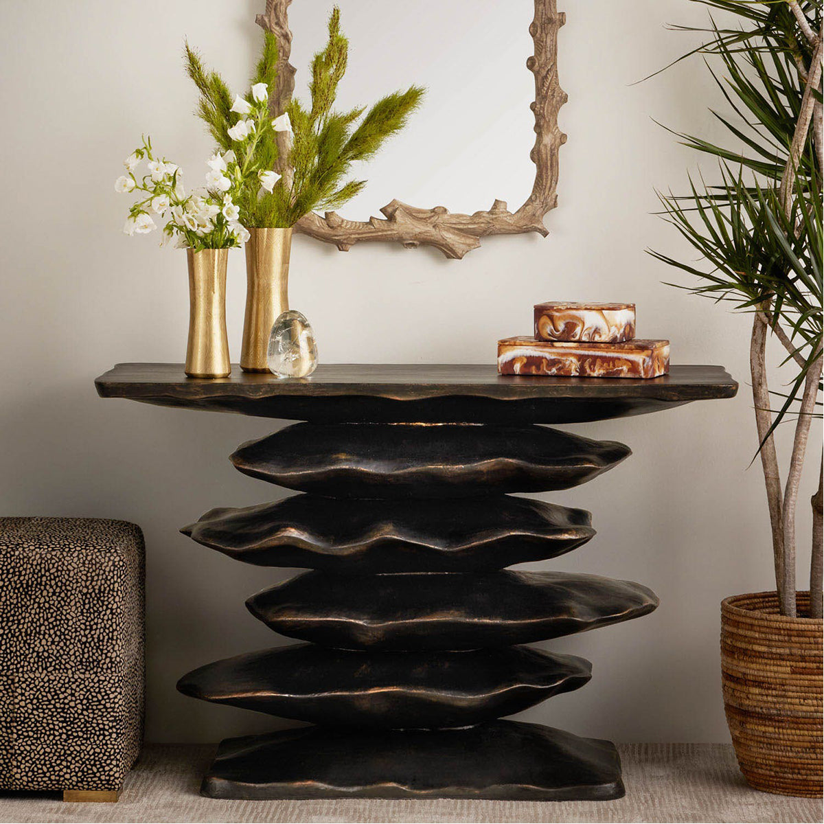 Made Goods Zuri Stacked Resin Console Table