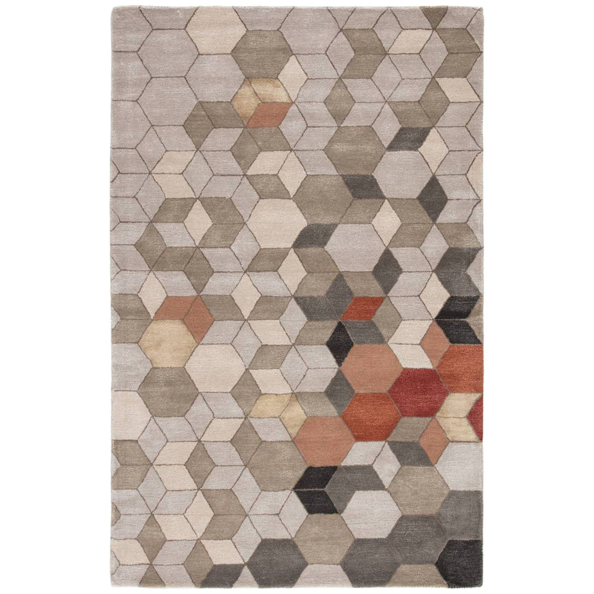 Jaipur Genesis Combs Geometric GES03 Light Gray/Orange Area Rug