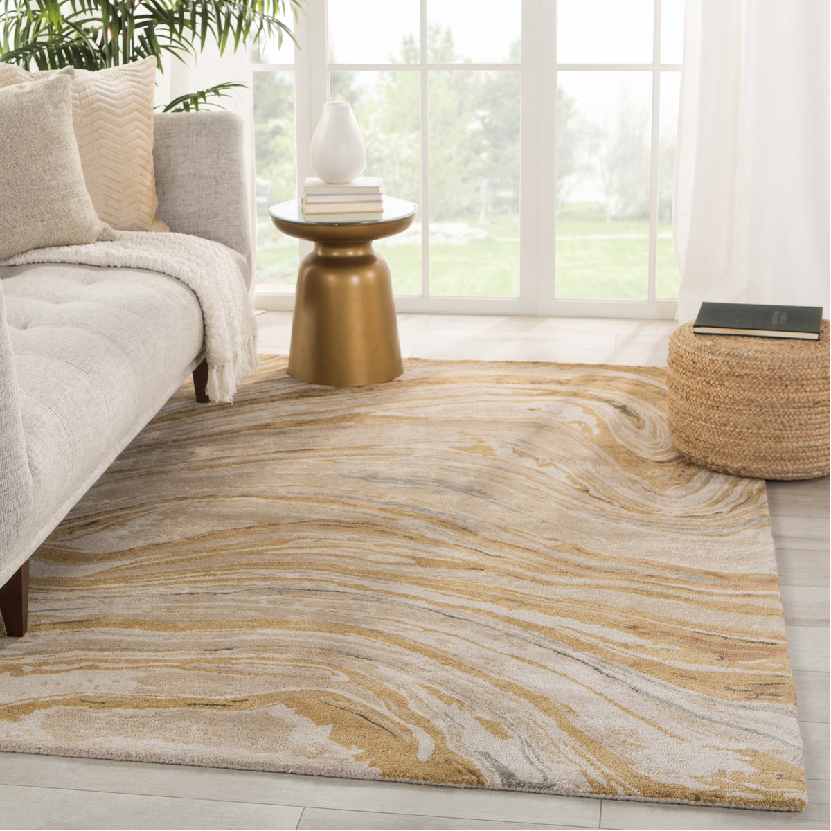 Jaipur Genesis Atha Abstract Gold Beige GES36 Rug