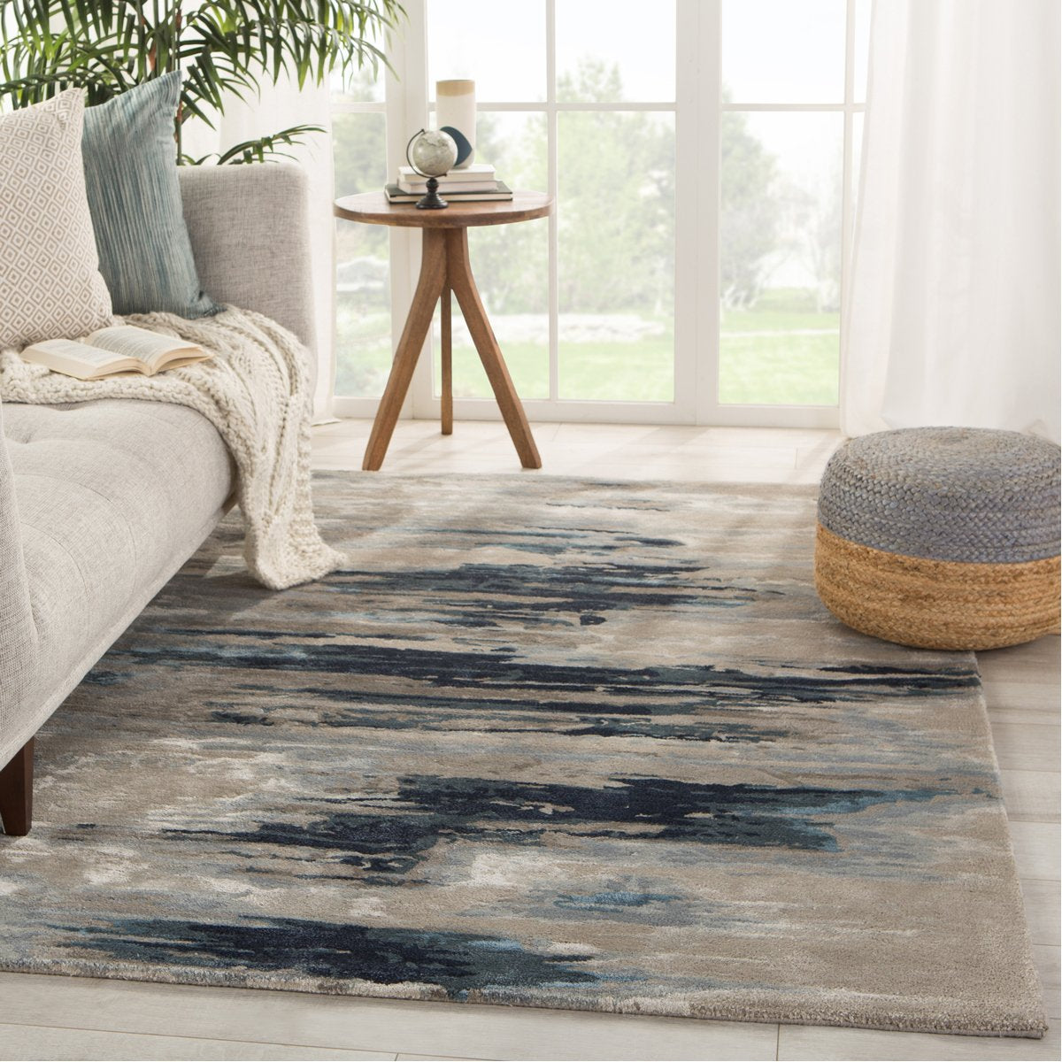 Jaipur Genesis Ryenn Abstract Dark Blue Gray GES40 Rug