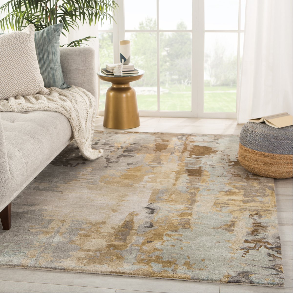 Jaipur Genesis Matcha Abstract Gray Gold GES44 Rug