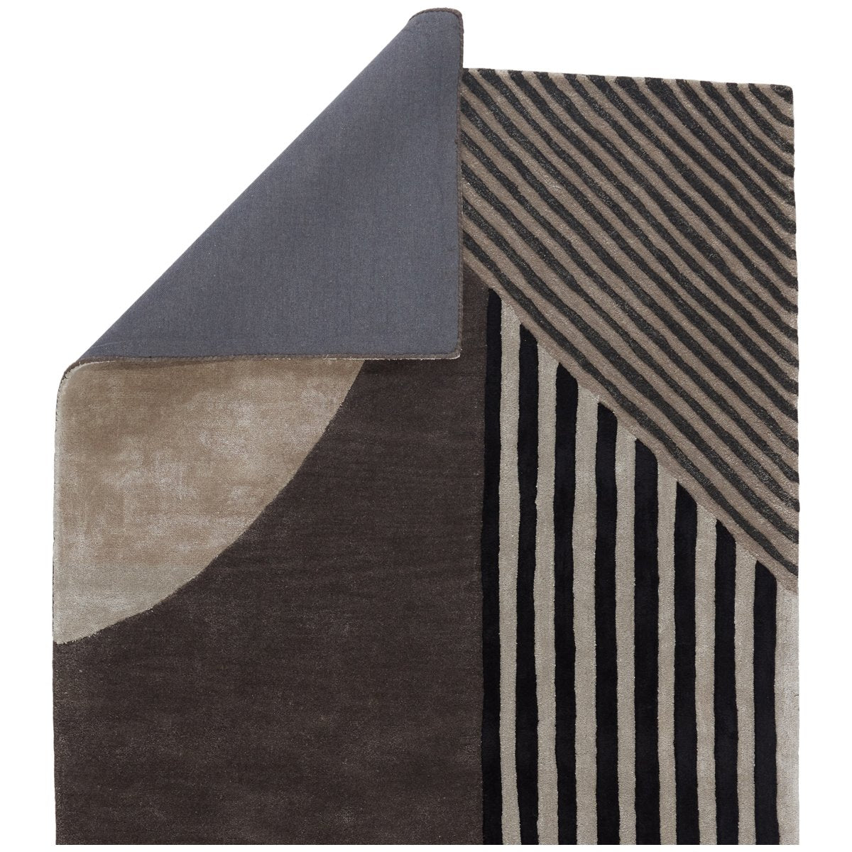 Jaipur Iconic Ginata Geometric Stripes Gray Black ICO06 Rug