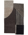 Jaipur Iconic Ginata Geometric Stripes Gray Black ICO06 Rug