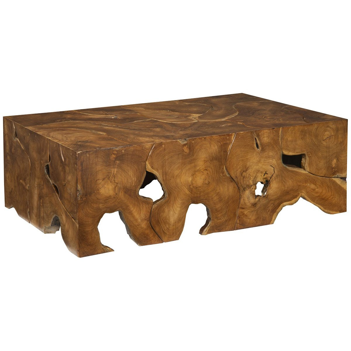 Phillips Collection Teak Slice Coffee Table, Rectangle