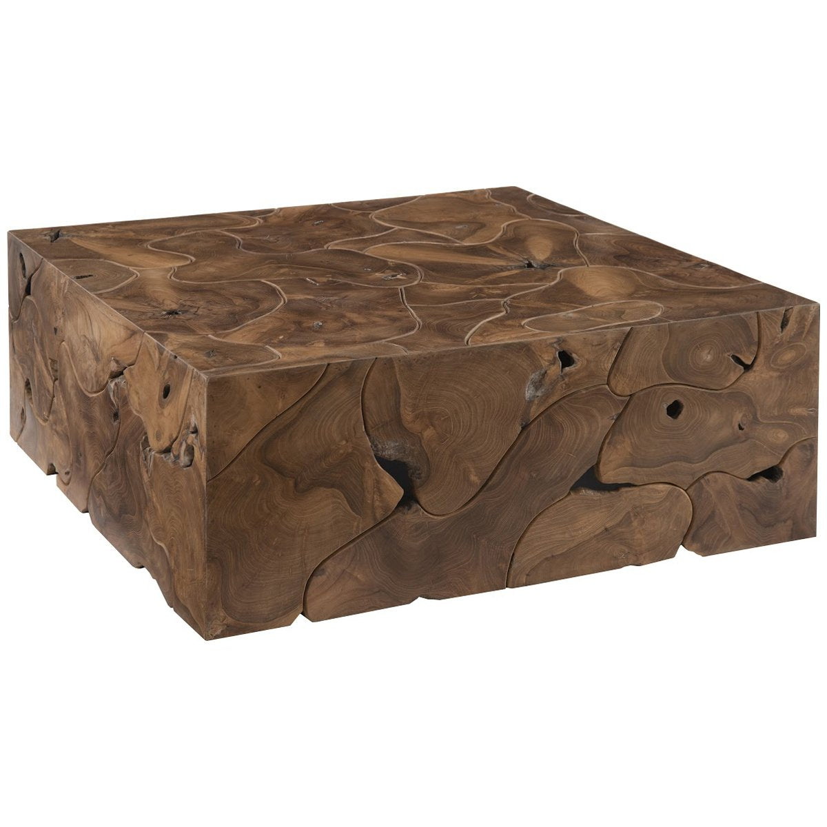 Phillips Collection Teak Slice Coffee Table, Square