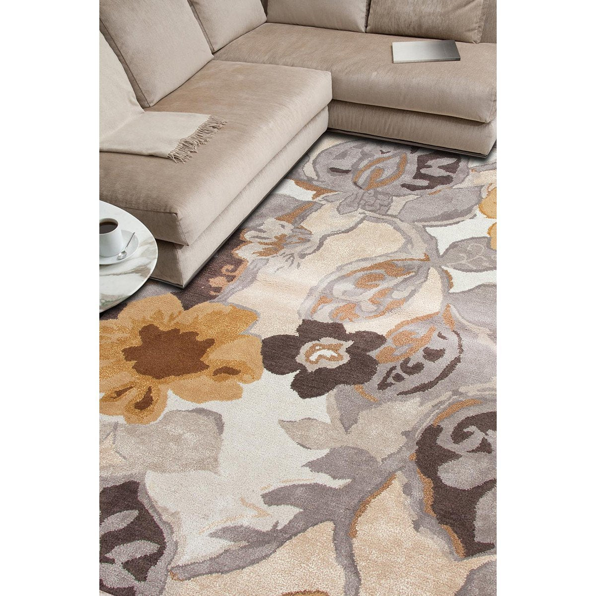 Jaipur Blue Petal Pusher Taos Taupe BL65 Rug