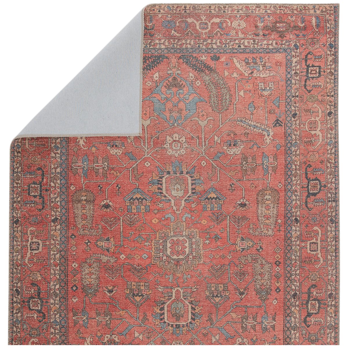 Jaipur Kindred Galina Oriental Floral Red Blue KND08 Rug