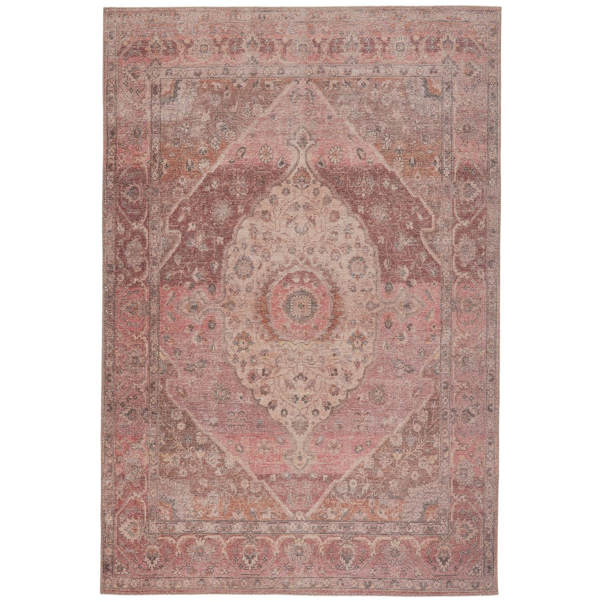 Jaipur Kindred Ozan Medallion Floral Pink Burgundy KND13 Rug