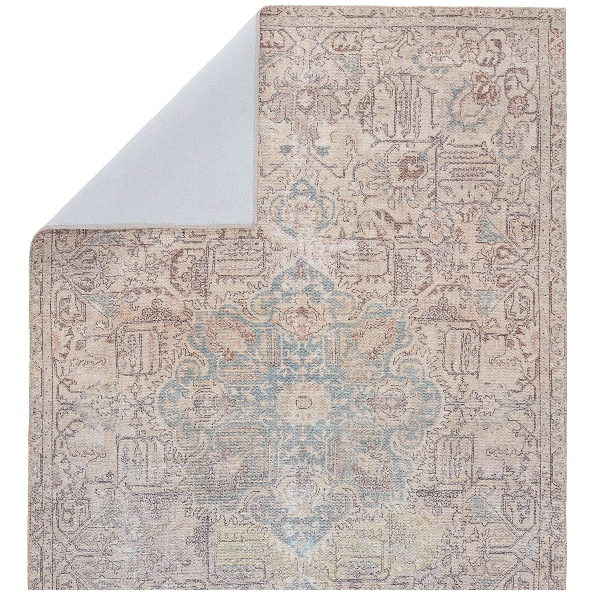 Jaipur Kindred Parisa Medallion Floral Light Blue Light Tan KND14 Rug