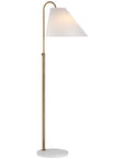 Visual Comfort Kinsley Medium Floor Lamp with Linen Shade