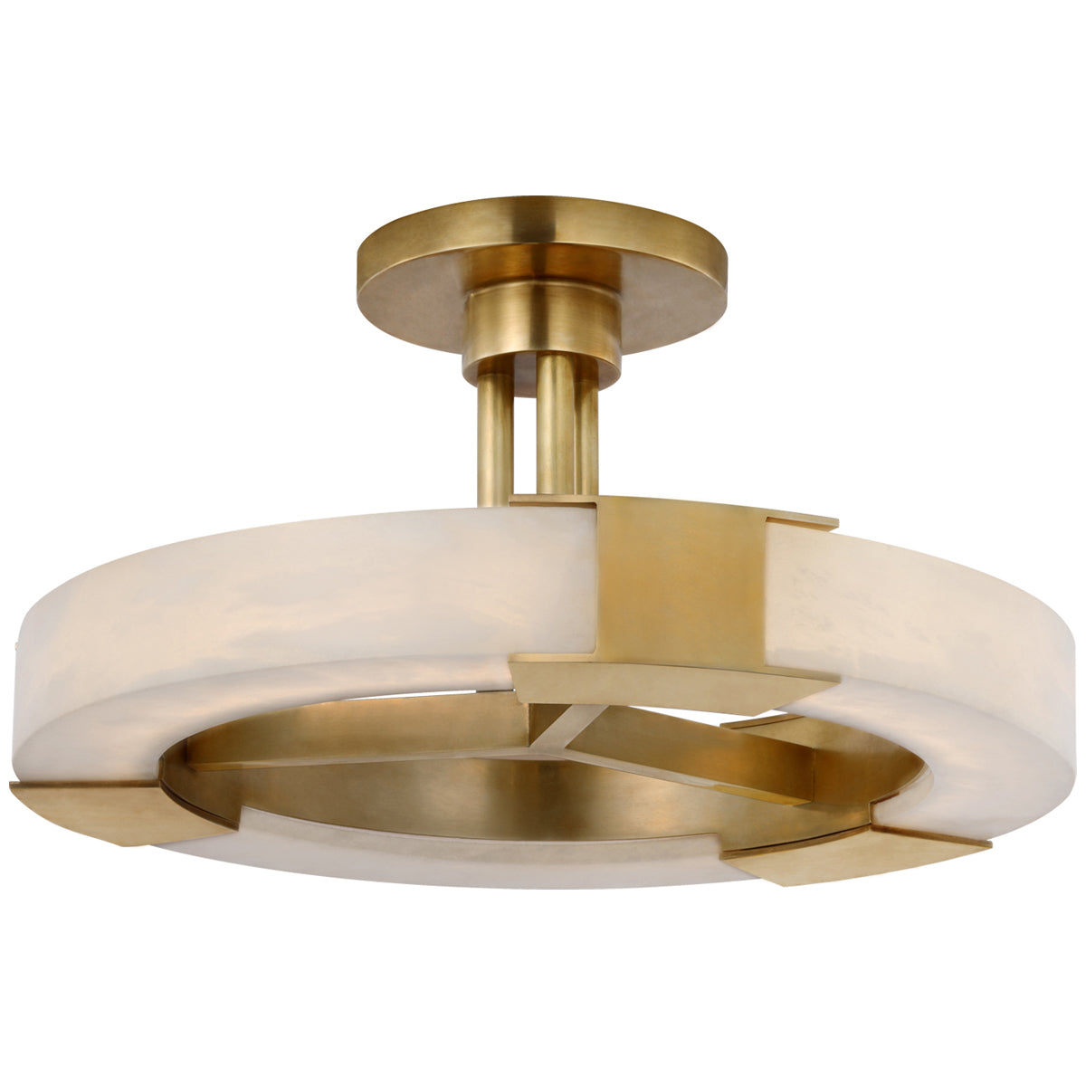 Visual Comfort Covet Medium Ring Semi-Flush Mount in Alabaster