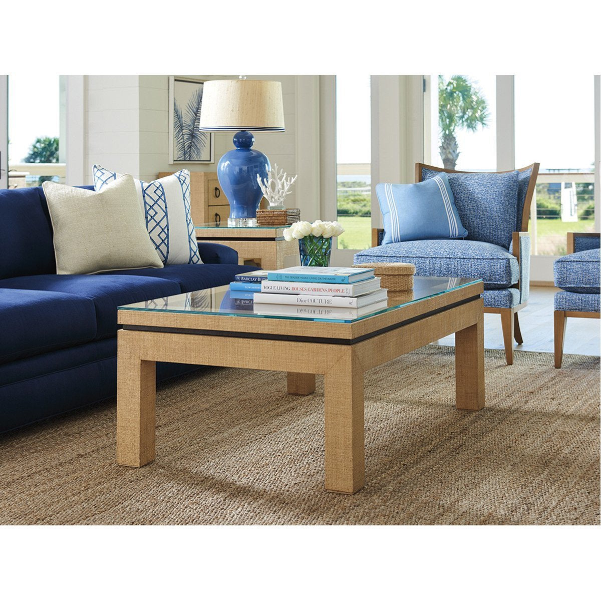 Lexington Barclay Butera Newport Harbor Raffia Cocktail Table