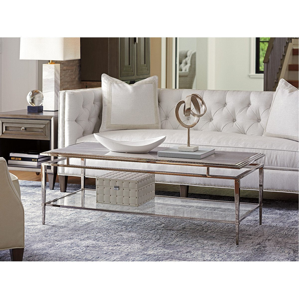 Lexington Ariana Athene Stainless Cocktail Table